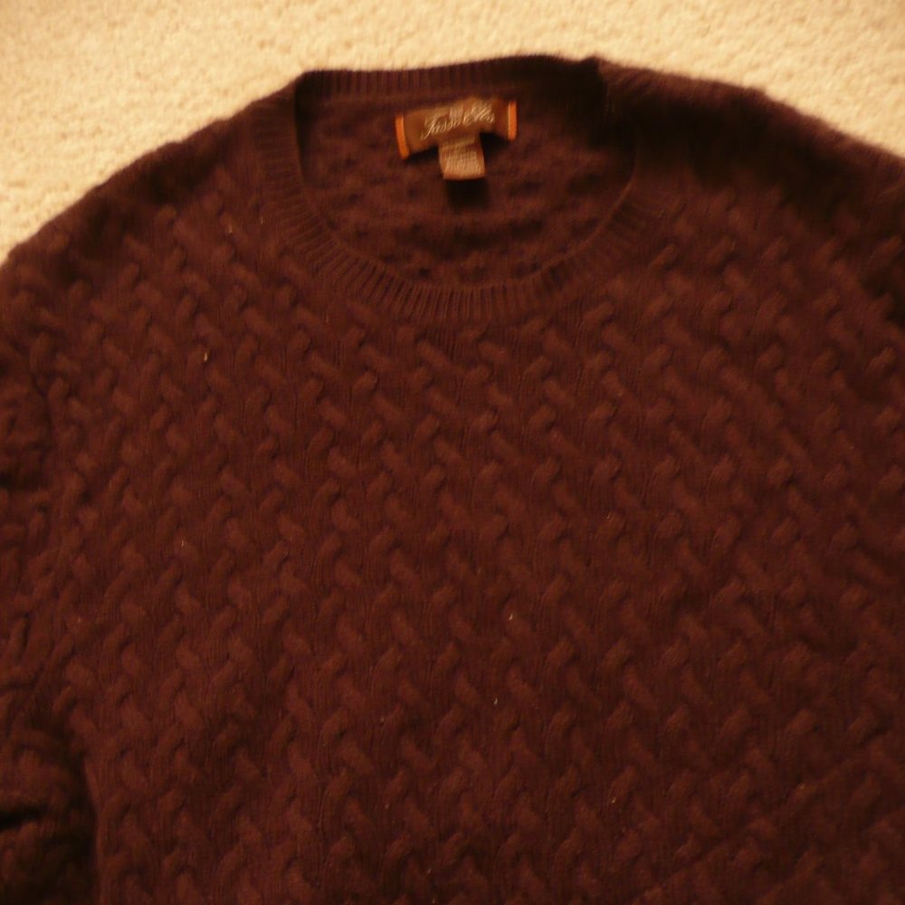 tasso elba men's vintage crew neck sweater brn xl